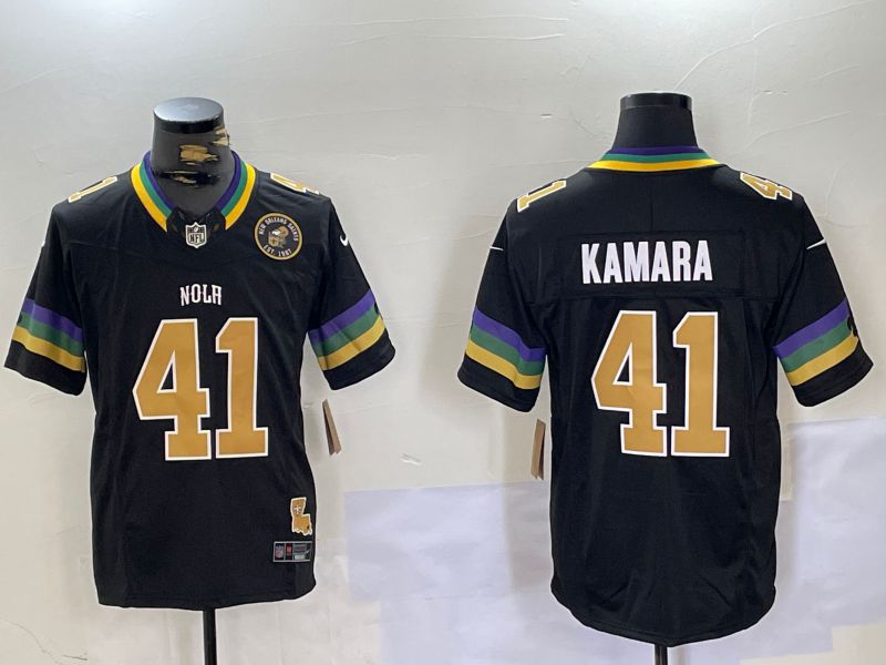 Men New Orleans Saints #41 Kamara Black Three generations 2024 Nike Vapor Limited NFL Jersey style 3->new orleans saints->NFL Jersey